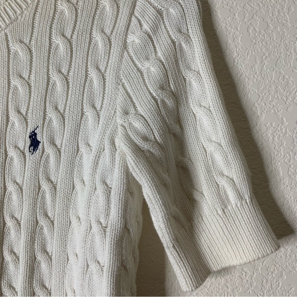 Ralph Lauren Cable-Knit Short-Sleeve Cardigan M - Picture 4 of 9